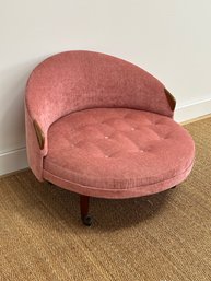 Vintage Pink Full Moon Chair On Casters