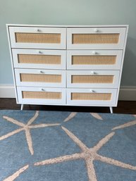 White Dresser With 8 Caned Drawers