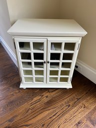Ballard Designs Media Cabinet With Swivel Top And Glass Paned Doors