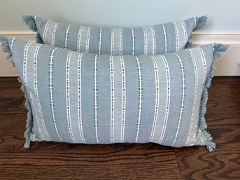 Pair Of Blue And White Throw Pillows