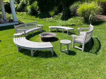 Country Casual 8 Piece Teak Fire Pit Seating Set
