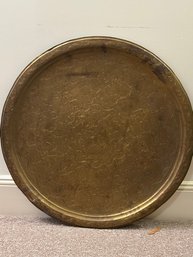 28' Vintage Hand Hammered Indian Brass Tray