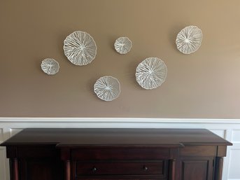 Set Of 6 Metal White Coral Wall Hangings