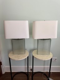 Pair Of Glass Table Lamps