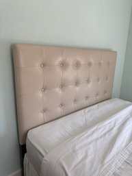 Leather Style Tufted Queen Size Headboard