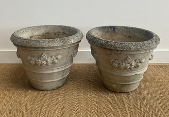 Pair Of Large Cement Planters