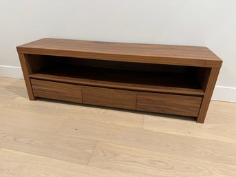 Dark Wood 3 Drawer Low Media Console