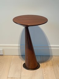 Mid-century Accent Table With Brass Base