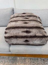 Threshold King Fluffy Gray Throw Blanket