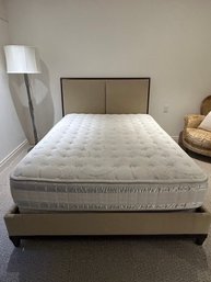 Upholstered Wooden Queen Bed With Serta Mattress