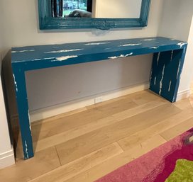 Alpha Workshops Blue And White Console Table