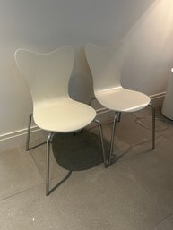 Pair Of West Elm Chrome Legged Chair