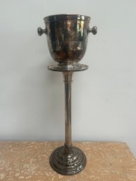 Silver Plate Ice Bucket On Stand