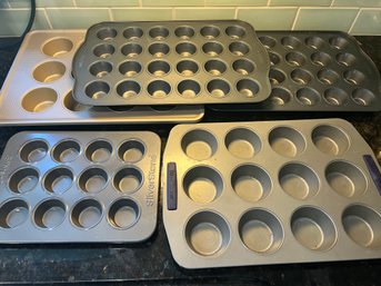 Lot Of 5 Cupcake Pans 3 Mini 2 Regular