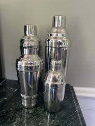 Lot Of 4 Stainless Steel Cocktail Shakers