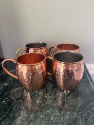 Set Of 4 Copper Mugs