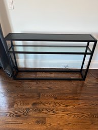 Black Metal Console Table With Glass Shelf