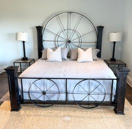 King Wagon Wheel Metal Bed (mattress Not Included)