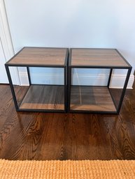 Pair Of Metal Based End Tables