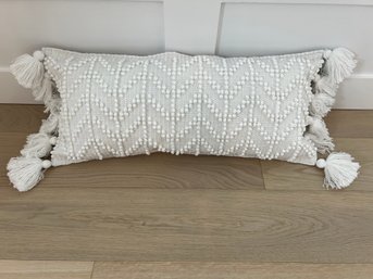 Serena & Lily Woven White Long Throw Pillow
