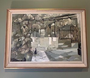 Patio With Gazebo Oil On Canvas 20x30