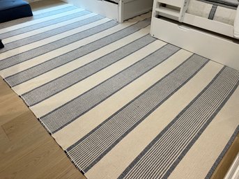 Mark & Sikes Dash & Albert Handwoven Cotton Blue & White Striped 9'x12' Area Rug