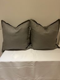 2 Restoration Hardware Taupe Throw Pillows