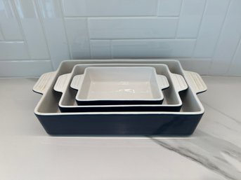 Set Of 3 Teocera Navy Blue Casserole Dishes