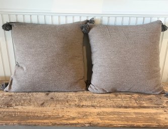 Pair Of Restoration Hardware Alpaca 24 Throw Pillows