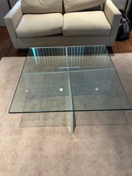 Glass Coffee Table With Lucite Legs