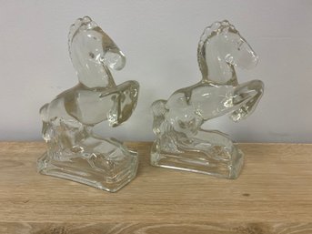 Glass Horse Bookends