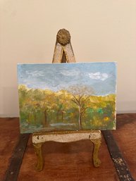 Miniature Oil Painting On Easel