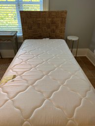 Twin Bed Rattan Woven Headboard With Mattress An Boxspring