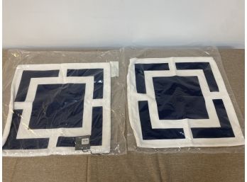 Set Of 2 RH Linen Broken Appliqu Pillow Cover By Kelly Koppen