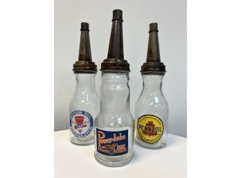 Set Of  3 Vintage Oil Bottles (2/2)