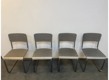 Set Of 4 Restoration Hardware Metal School House Side Chairs