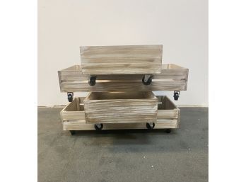 Set Of 4 Urban Outfitters Rolling Bins