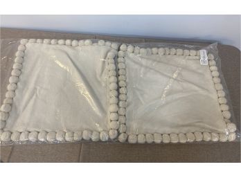 Set Of 2 Terra Pom Pom Pillow Cover