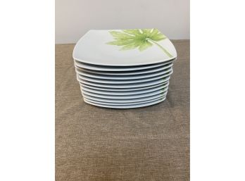Set Of 12 Crate & Barrel Leaf Plates