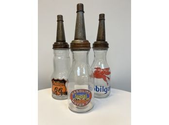 Set Of  3 Vintage Oil Bottles (1/2)