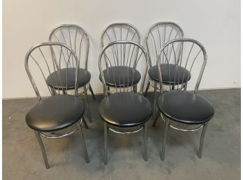 Set Of 6 Chrome Bistro Chairs