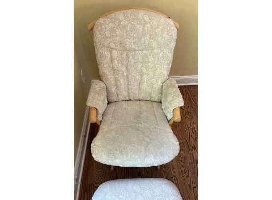 Dutailier Maple Wood Glider With Gliding Ottoman Made In Canada