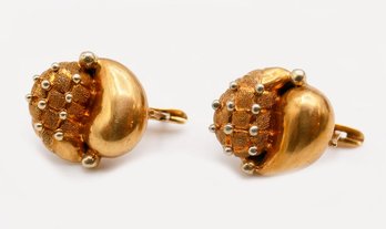 Pair Of 18K Gold Pierced Earrings