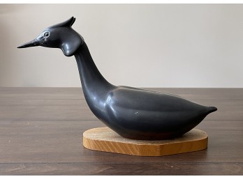 Gunnar Nylund Stoneware Grebe Sculpture For Rorstrand - 1940's-1950's - AS IS