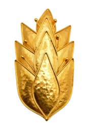 22K Yellow Gold Leaf Brooch - 12.35 Grams (91.67% Pure Gold)