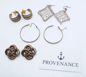 4 Pairs Of Sterling Silver Earrings