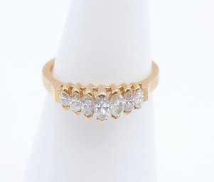 14K Gold And Diamond Ring - Size 6