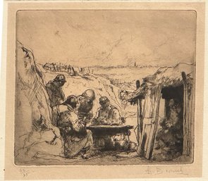 Auguste Brouet (1872-1941) Dry Point Etching - Signed / Numbered