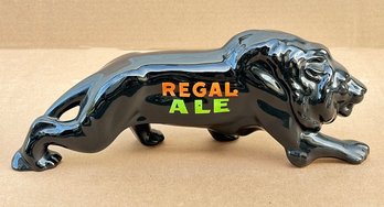 Rare 1950's Mid Century Modern Ceramic Stalking Lion - Regal Ale Advertisement