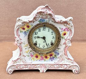 Ansonia Royal Bonn 'La Lorne' Porcelain Mantel Clock